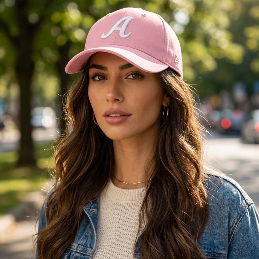 Pink Initial A Hat Cursive Embroidered Baseball Cap Cute Monogram Aesthetic Gift